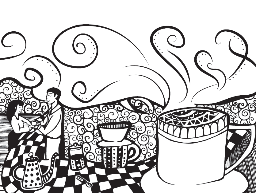 Illustration of Coffee brewing